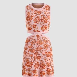 Cider Floral cut out mini dress